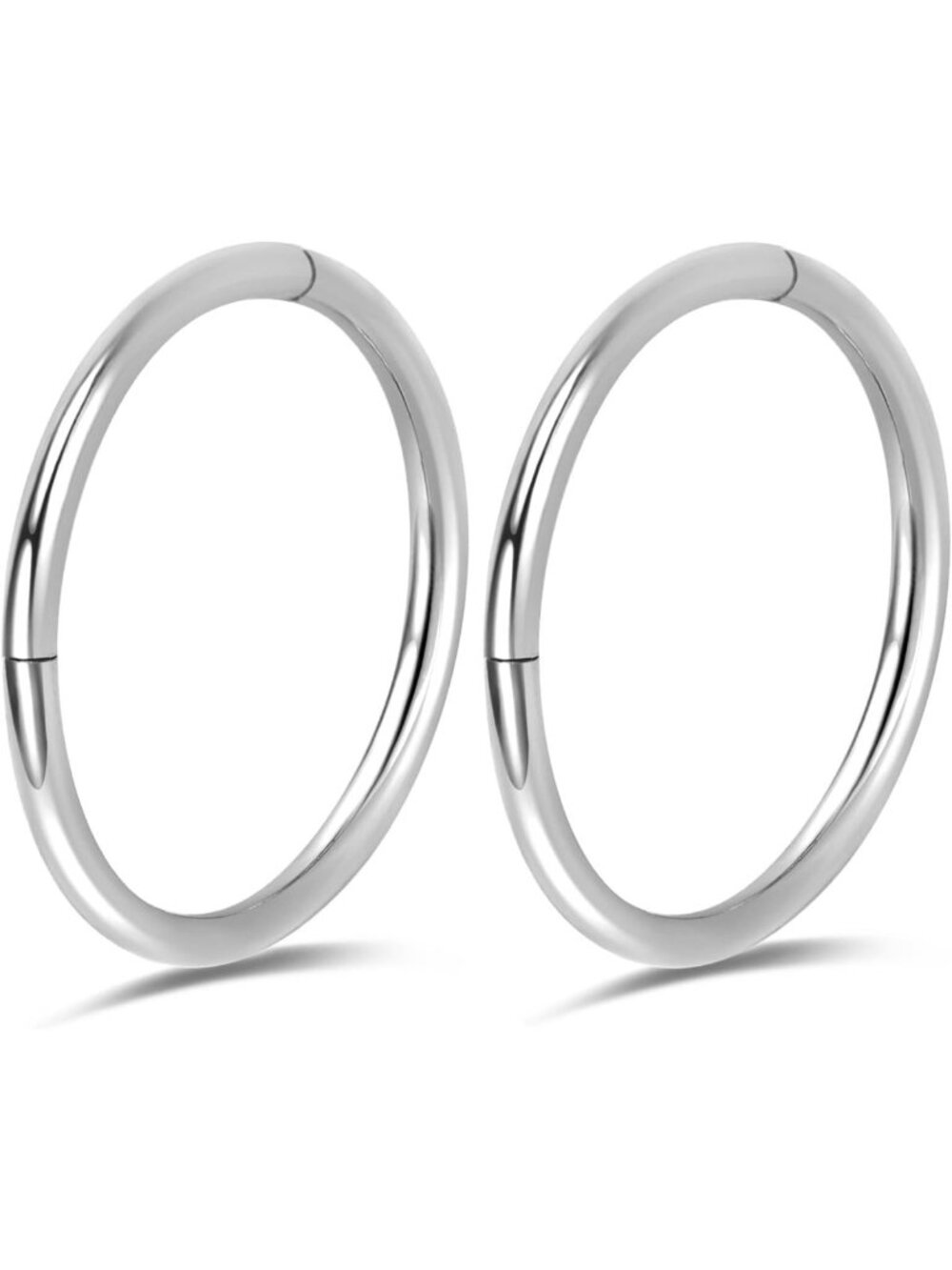 2Pcs Titanium Nose Rings & Hoops - 20G 18G 16G, Rose Gold & Black, Cartilage